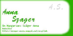 anna szager business card