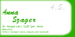 anna szager business card